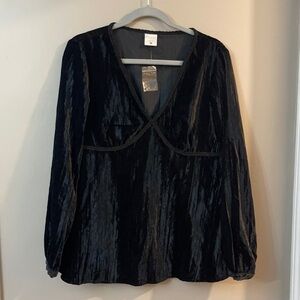 NWT Motherhood Maternity Black Velvet Top